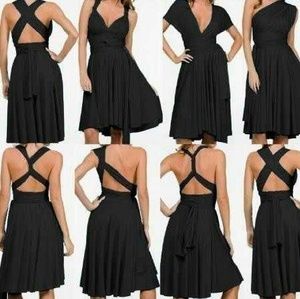 Short Black Infinity Wrap dress