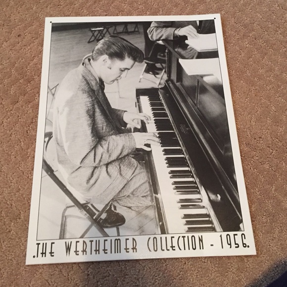 Elvis playing piano metal sign