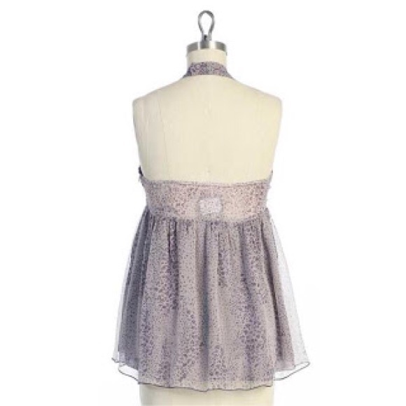 Hazel for Anthropologie Purple Halter Top - Picture 2 of 4