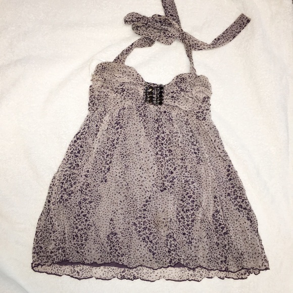 Hazel for Anthropologie Purple Halter Top - Picture 3 of 4