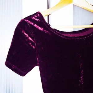 Dark Purple Velvet Crop Top