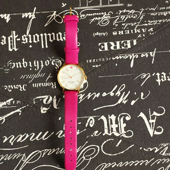 kate spade French Metro watch in snapdragon pink - Picture 2 of 3