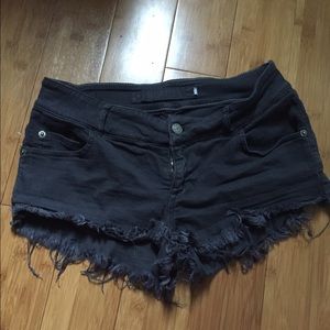 Brandy Melville Distressed BlackGrey Shorts Size42