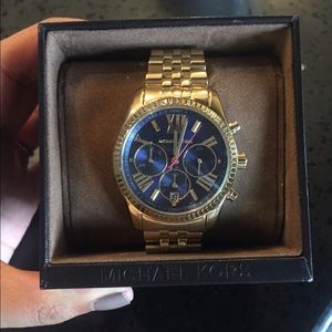 Brand new gold Michael Kors watch with navy face!