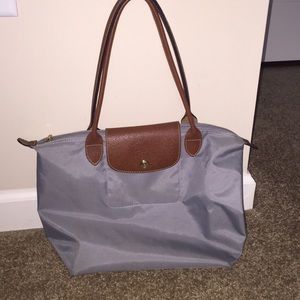 Longchamp Le Pilafe Medium Gray-Purple Tote Bag