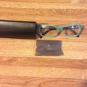 FENDI glasses.  Teal and tortoiseshell.