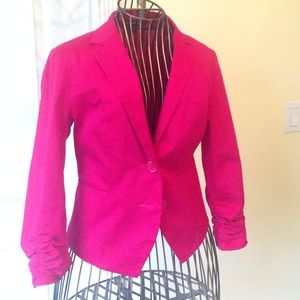 Express Red 3/4 Sleeve Blazer - 0