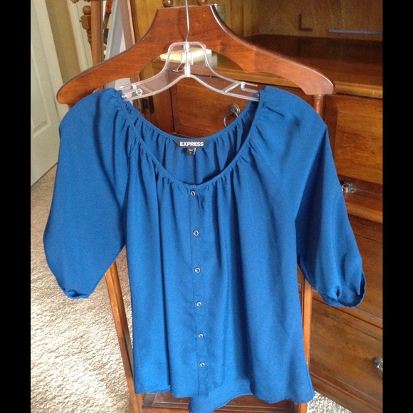 Teal Express blouse.