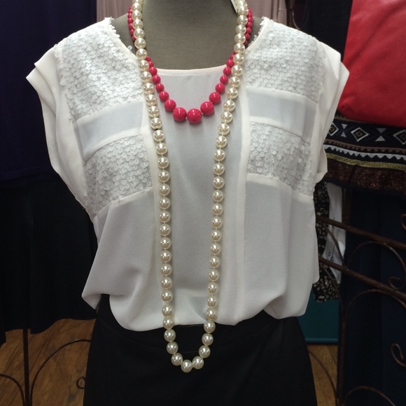 Sequin chiffon top