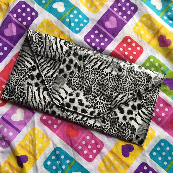 Large Animal Print Envelope Clutch