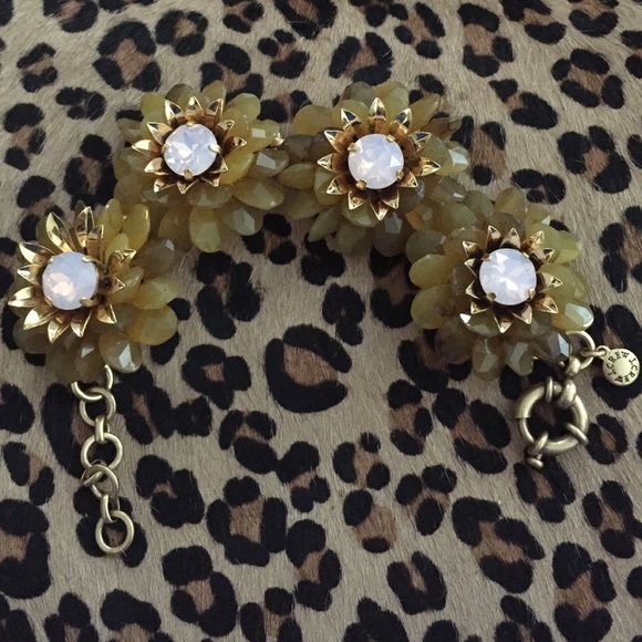 J. Crew - Crystal Zinnia Flower Bracelet - Picture 2 of 2