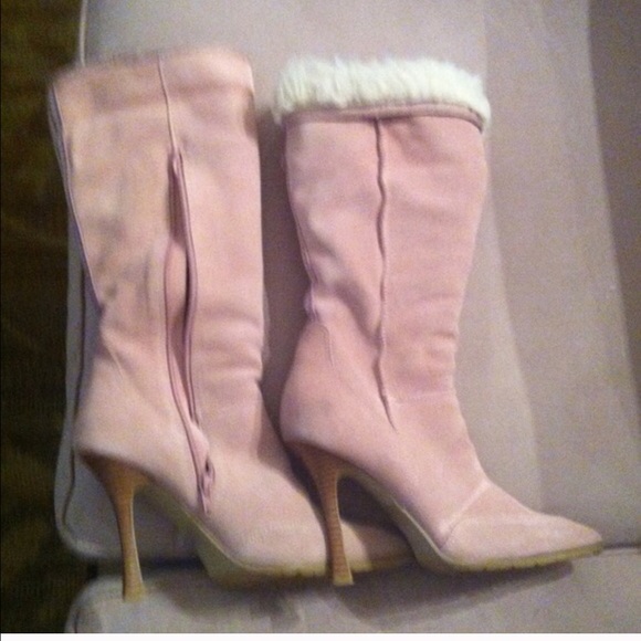 Pink 💗💕💞Suede Fur Boots