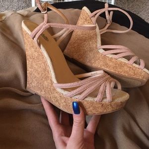 Charlotte Russe wedges dusty pink
