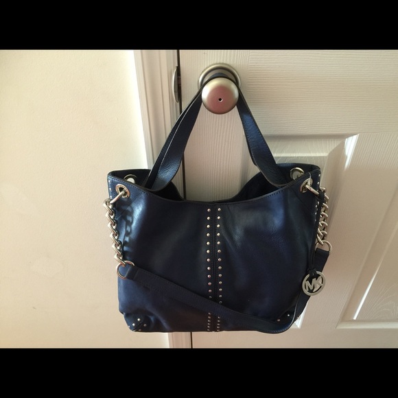 Michael Kors Large Uptown Astor studded hobo bag.