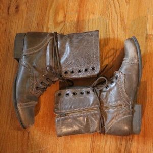 STEVE MADDEN stone leather troopa combat boots