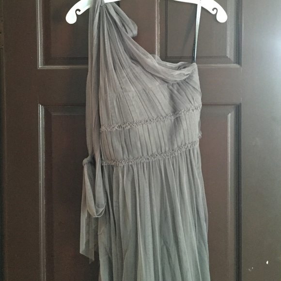 Jenny Yoo one shoulder floor length Grecian gown