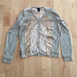 Lace and sequins sweater