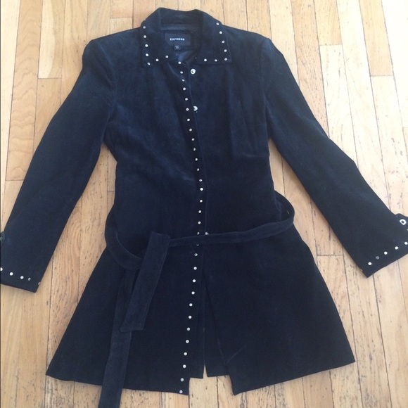 Express Black suede jacket with studded trim - Picture 1 of 2