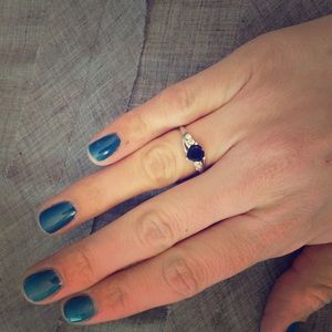 White gold and sapphire ring