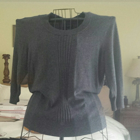 Soft , charcoal gray,  scoop neck sweater.