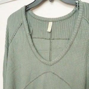 Free people light green thermal sweater