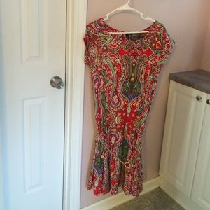 Gorgeous Red Paisley Ralph Lauren dress L