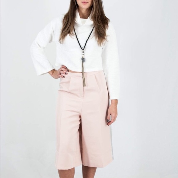 Endless Rose | Blush Pink Structured Culottes - Picture 2 of 4