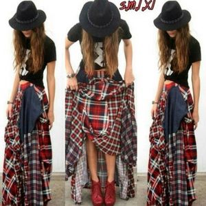 •ISO• PLAID MAXI SKIRT MEDIUM
