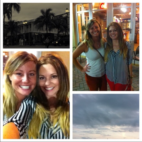 Chiffon blue and white striped shirt - Picture 2 of 2