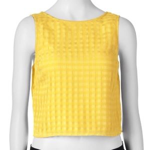 BRAND NEW Yellow Grid Organza Crop Top