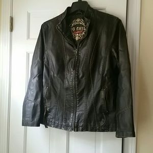 Bronze pleather motorcycle jacket