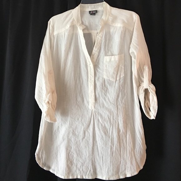 White lien half button down