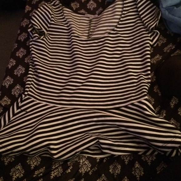 Striped peplum top