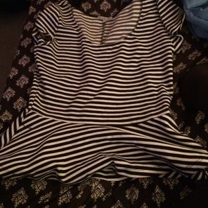 Striped peplum top