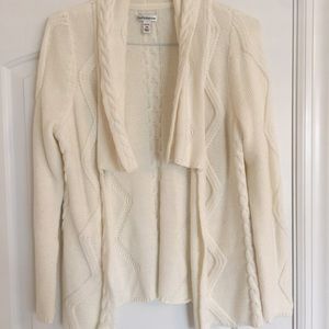 Croft and Barrow Cream Open Cardigan,Petite/Medium