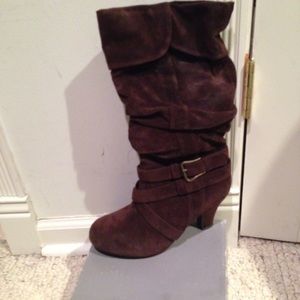 Brown suede boots