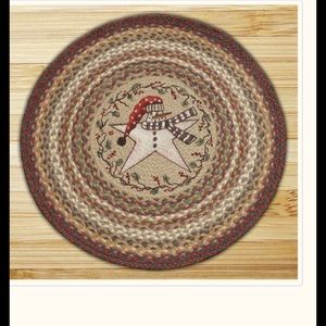 Snow Star Round Patch Rug