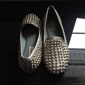 Spiked Silver Flats