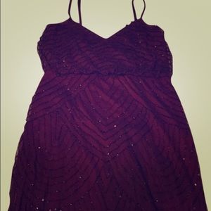 Adriana Pappell size 12 plum beaded gown