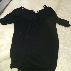 Black off the shoulder shirt