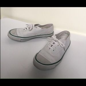 Bata Original Tennis Sneakers, white w/ green trim