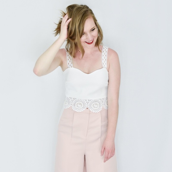 ASOS Tops - English Factory | White Crochet Lace Crop Top
