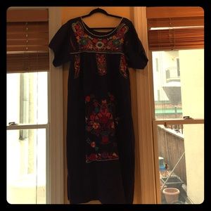 Mexican embroidered flower dress