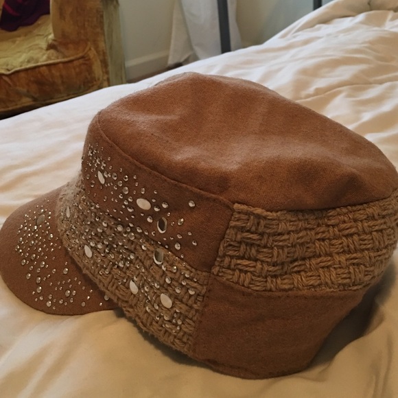 Tan Rhinestone Hat - Picture 2 of 4