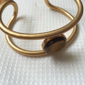 Madewell Tiger's Eye Brass Cuff