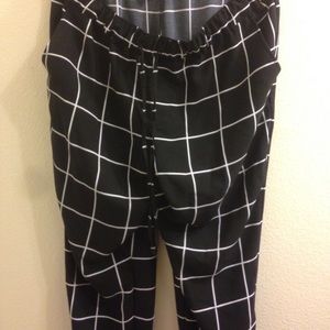 grid print joggers