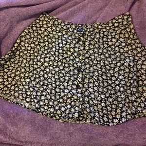 daisy print button down skirt