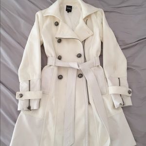 White winter trench coat
