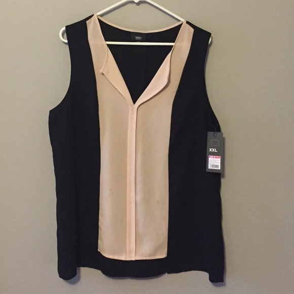 Chiffon Black and Cream Tank Top