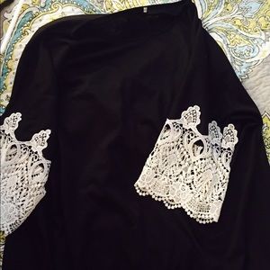 Black crochet tunic